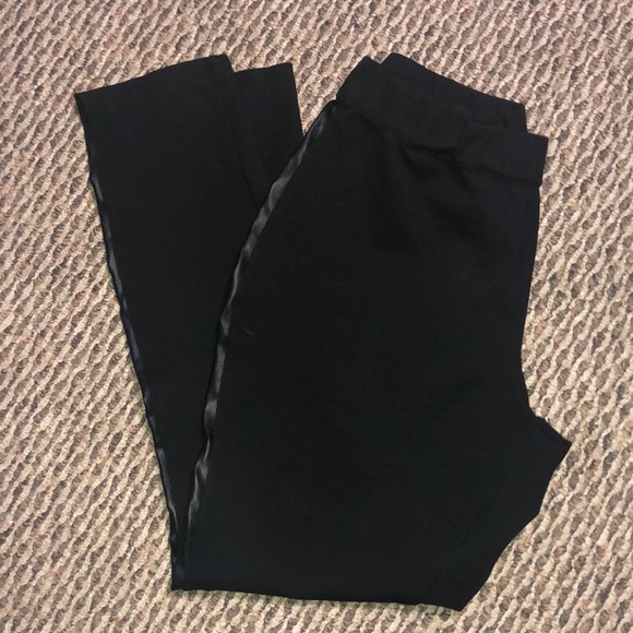 Denim & Co Leggings with Pleather Lines on Side Size 12 - Picture 3 of 4